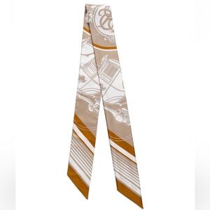 Authentic Hermes Ex-Libris Silk Twilly Scarf.